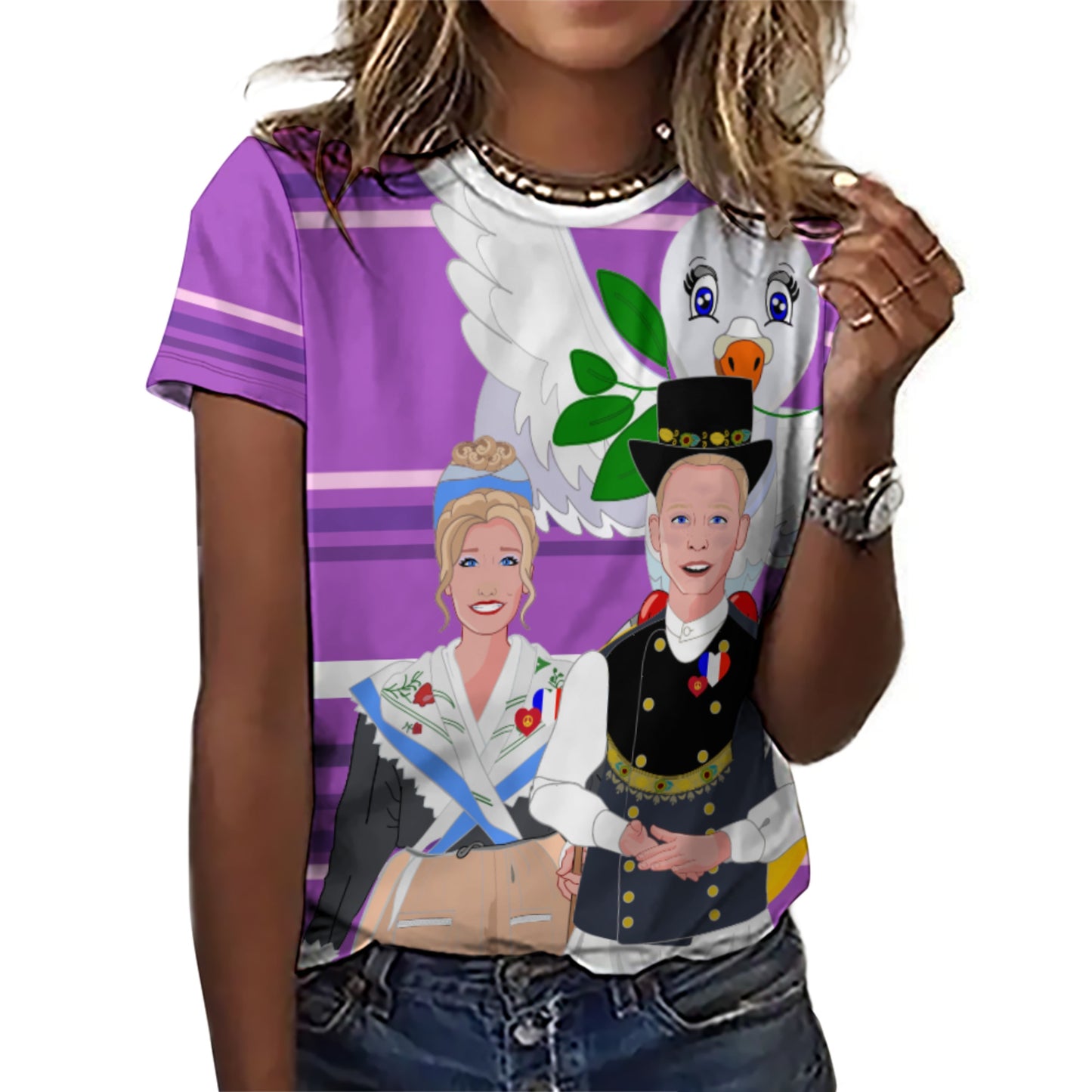 Women´s T-shirt GLOBAL FREEDOM UNITED© Couple French Lilac