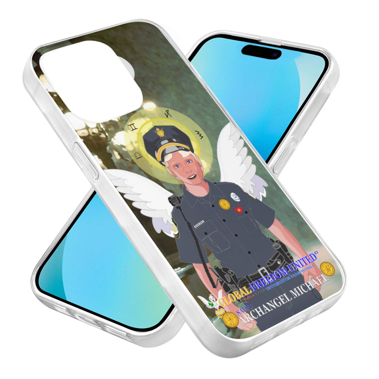 Phone Case GLOBAL FREEDOM UNITED© Archangel Michael As Policemen