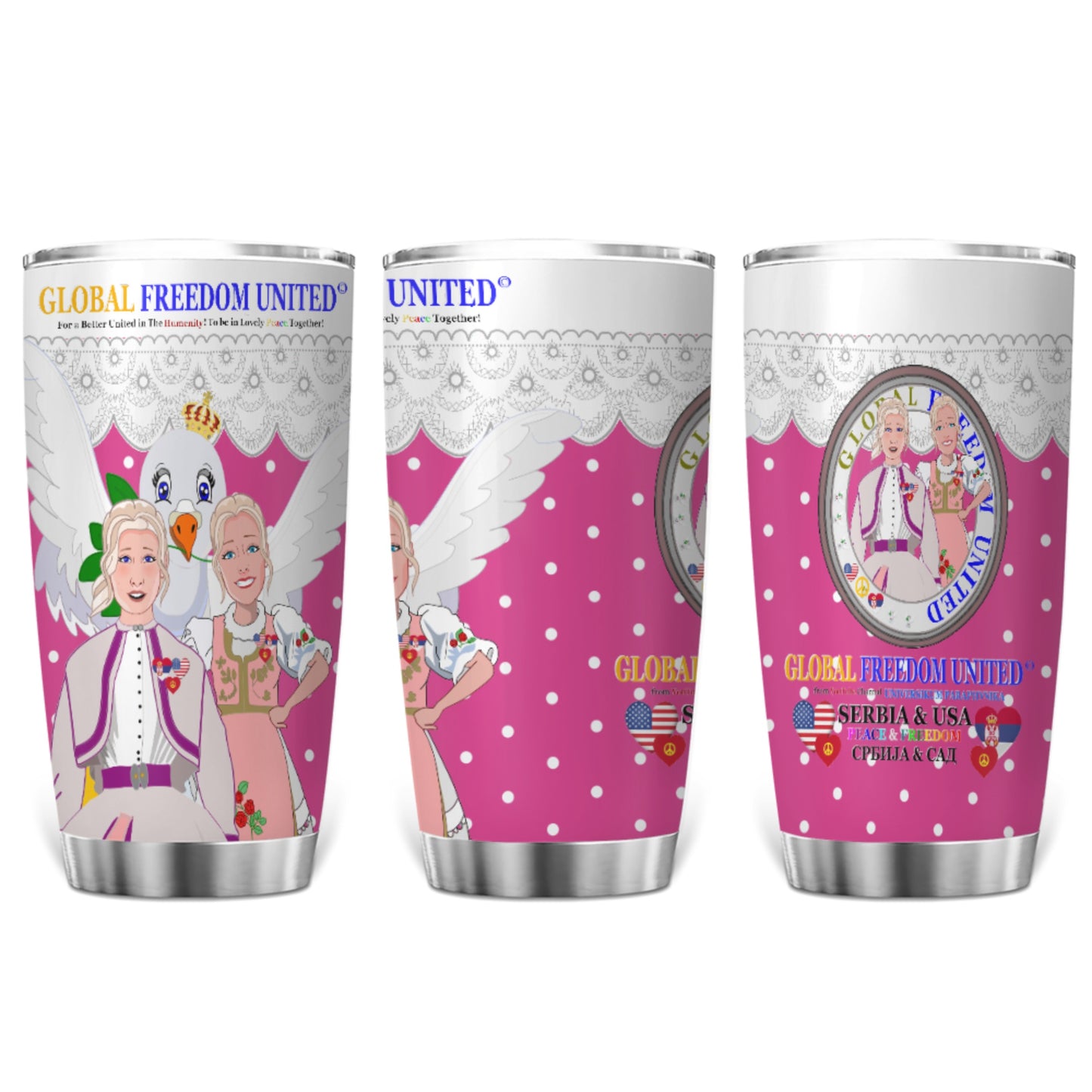 Tumbler 2 GLOBAL FREEDOM UNITED© Women Serbia & USA Pink2