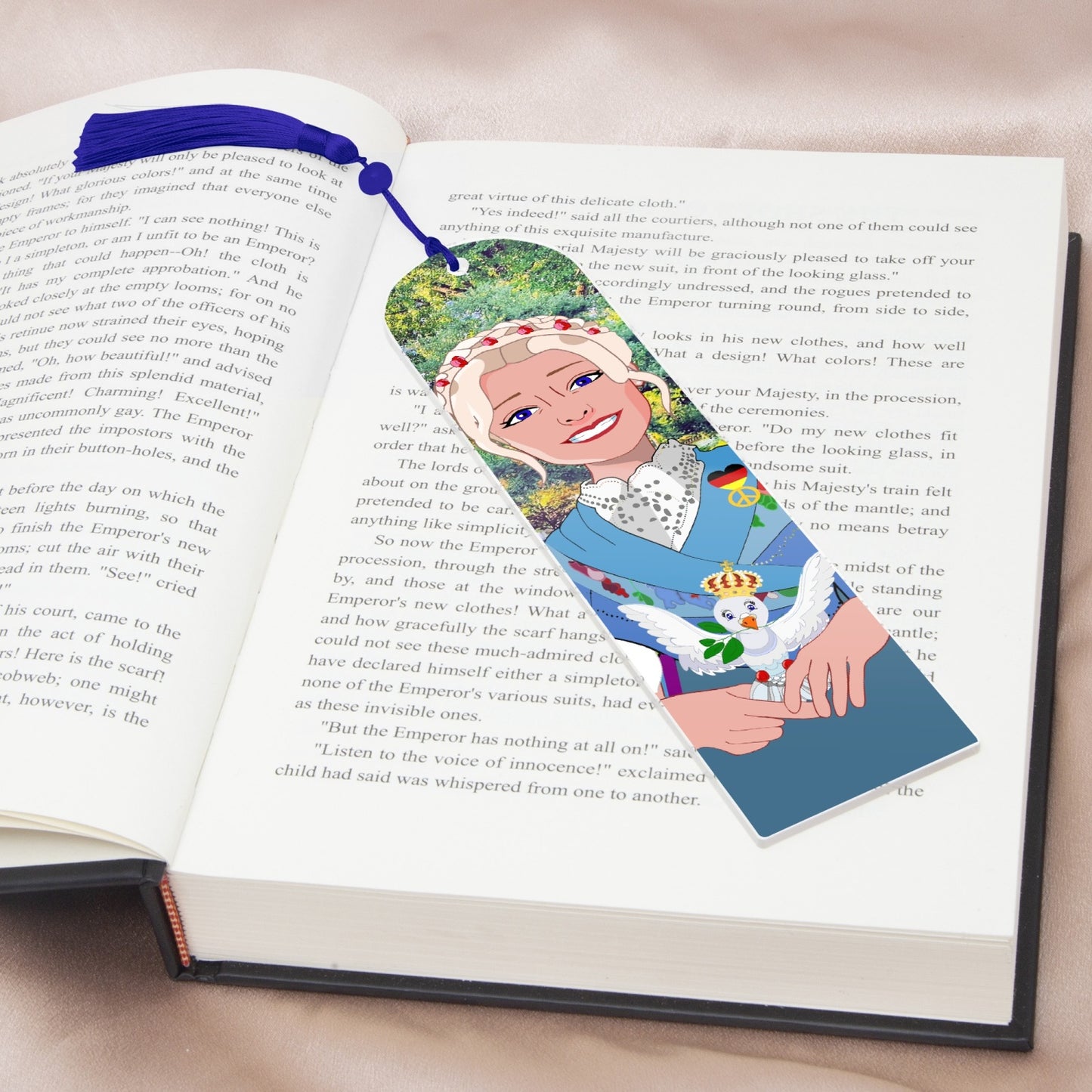 Acrylic Bookmark - Semicircle GLOBAL FREEDOM UNITED© German Girl Light Blue