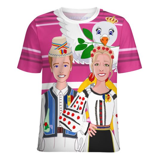 Women´s T-shirt GLOBAL FREEDOM UNITED© Couple Romania Pink2