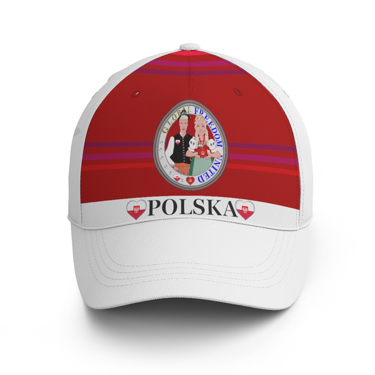 Basketball Cap GLOBAL FREEDOM UNITED© Couple Poland Red