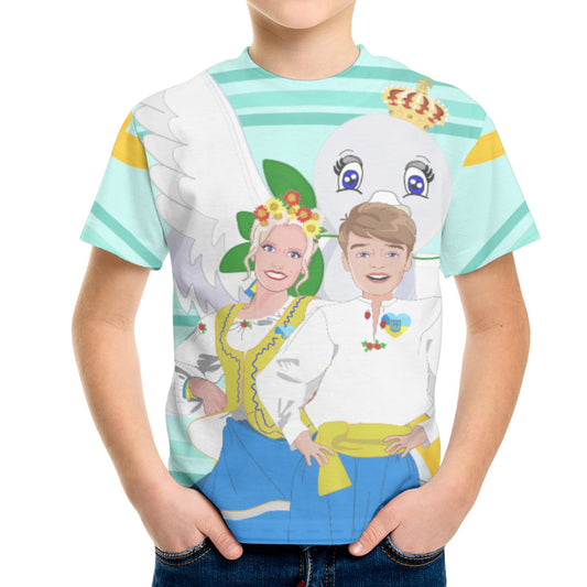 Kid´s T-shirt GLOBAL FREEDOM UNITED© Couple Ukrain Light Green