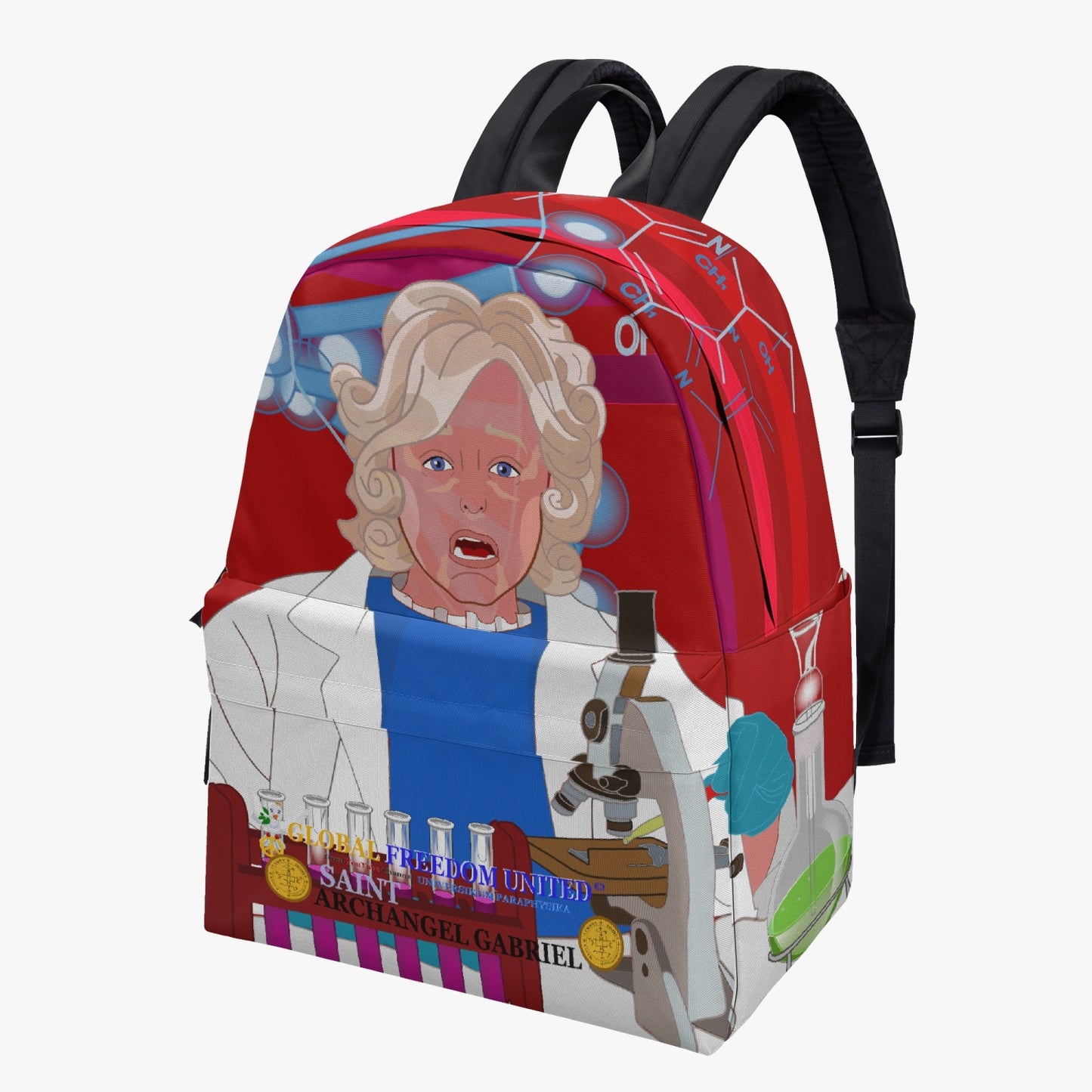 GLOBAL FREEDOM UNITED© Archangel Gabriel LAB Red - All-over-print Canvas Backpack