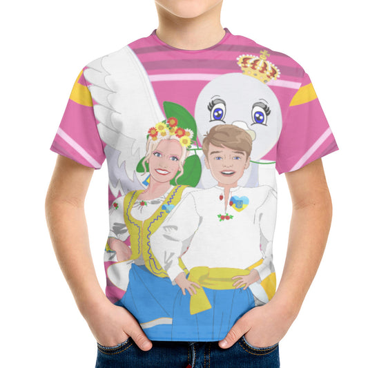 Kid´s T-shirt GLOBAL FREEDOM UNITED© Couple Ukrain Pink2