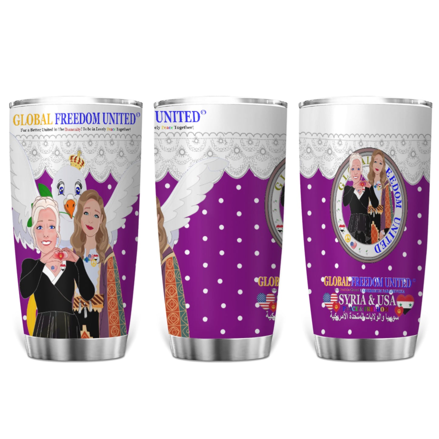 Tumbler GLOBAL FREEDOM UNITED© Women Syria & USA Lilac