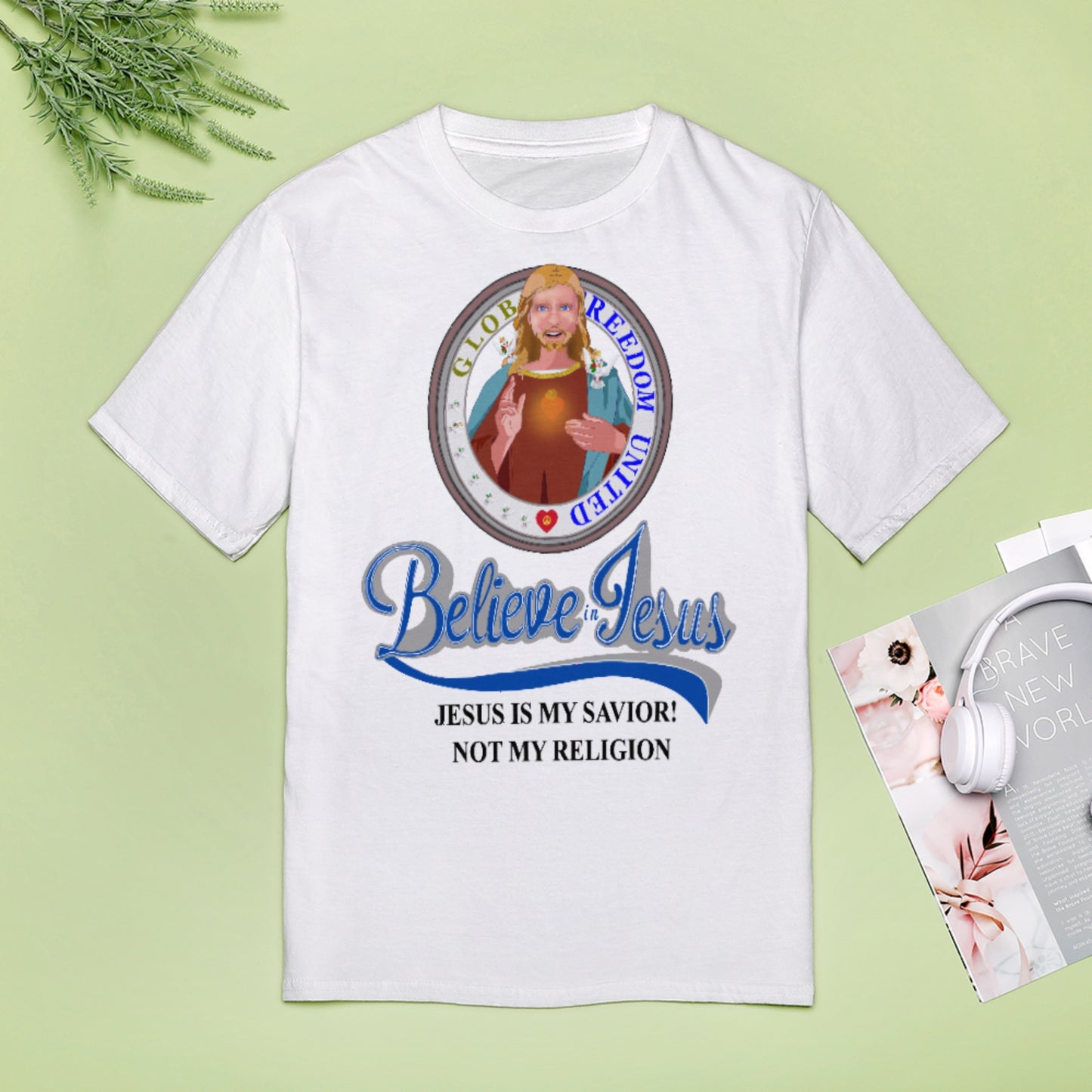 Women´s T-shirt Wight GLOBAL FREEDOM UNITED© Jesus Is My Savior