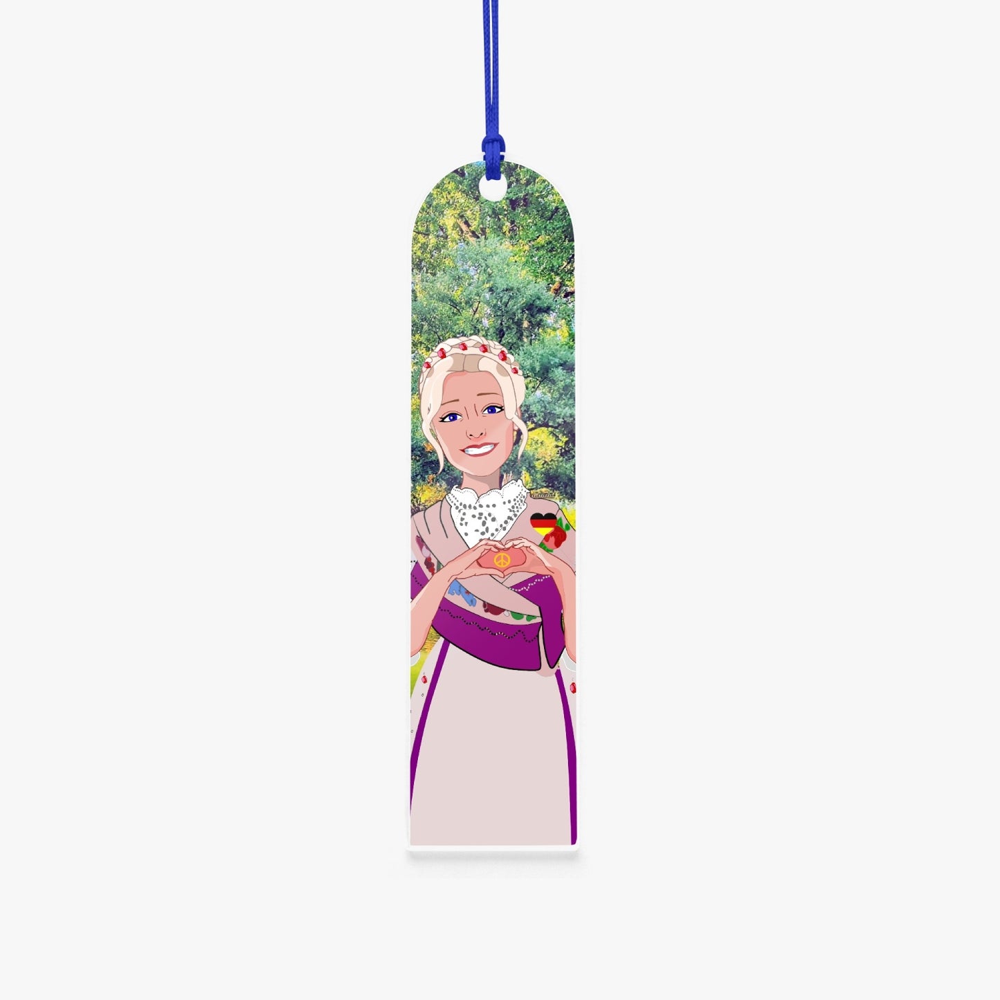 Acrylic Bookmark - Semicircle GLOBAL FREEDOM UNITED© German Girl Pink