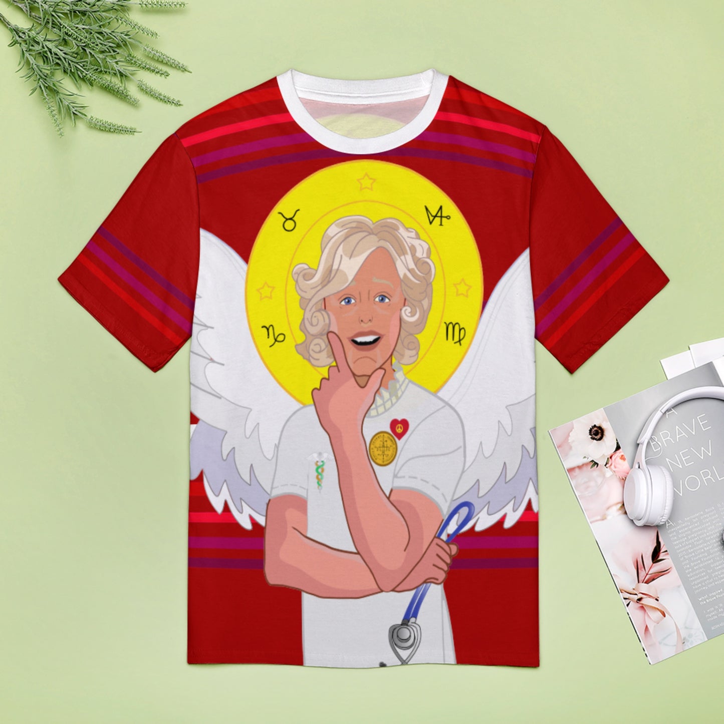 Women´s T-shirt 2 GLOBAL FREEDOM UNITED© Archangel Gabriel Arabic Red