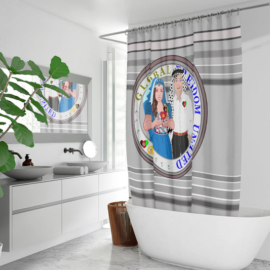 GLOBAL FREEDOM UNITED© Couple Afghanistan Grey Quick-drying Shower Curtain