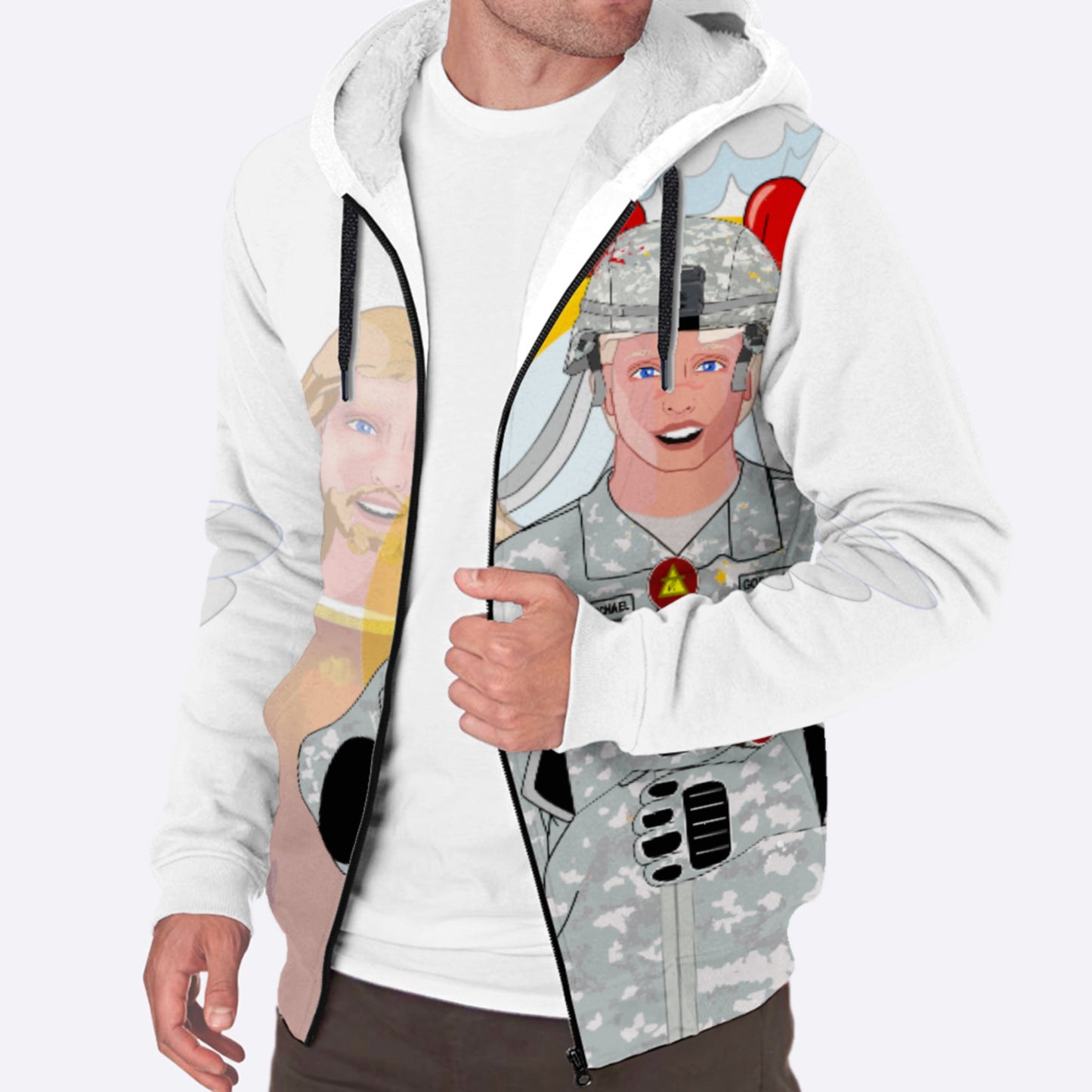 Hoodie Plush Wight  GLOBAL FREEDOM UNITED© Jesus My Sword Is My Cross