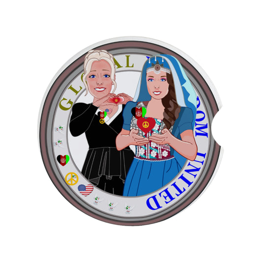 Ceramic Car Coaster GLOBAL FREEDOM UNITED© Women Afghanistan & USA
