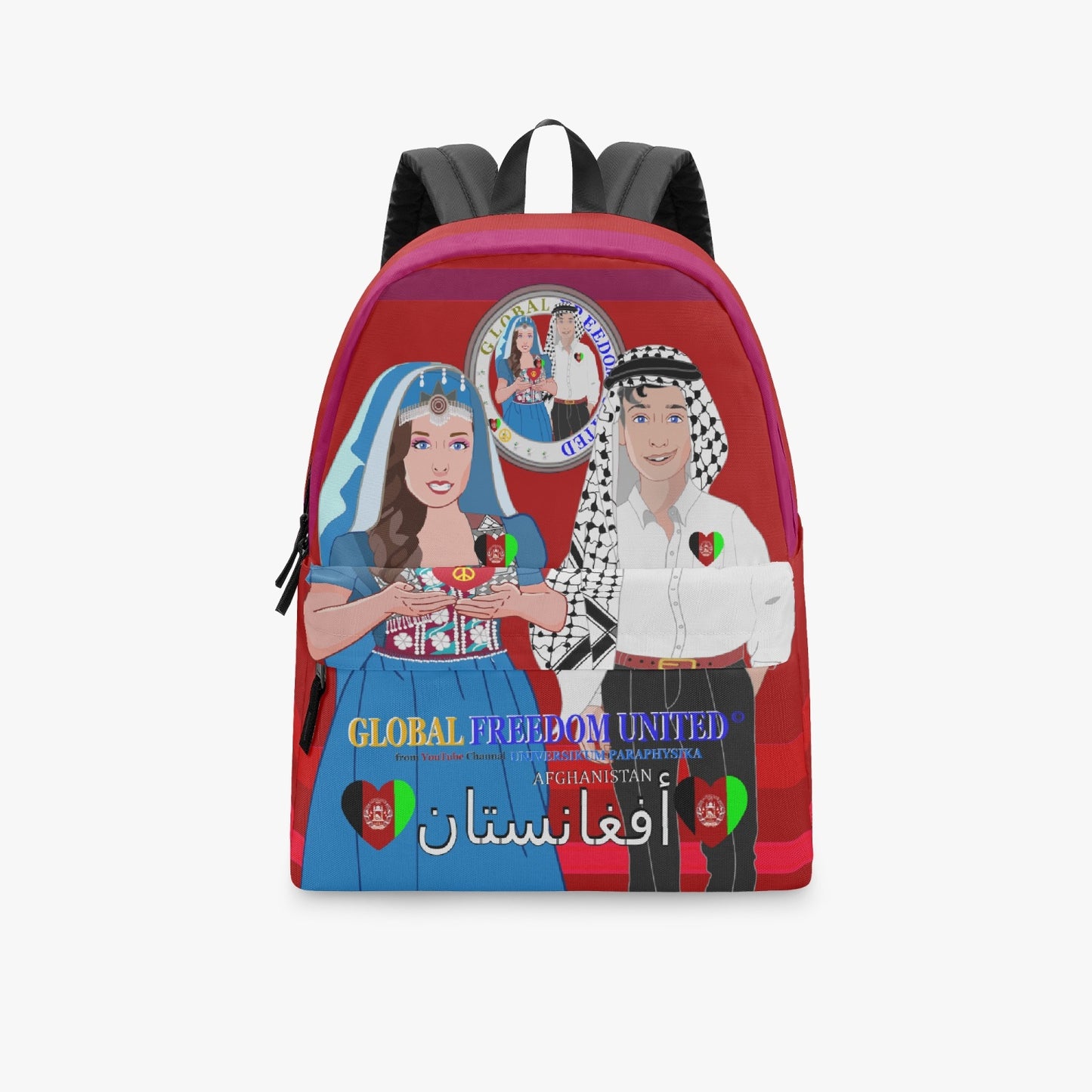 GLOBAL FREEDOM UNITED© Couple Afghanistan Red - All-over-print Canvas Backpack