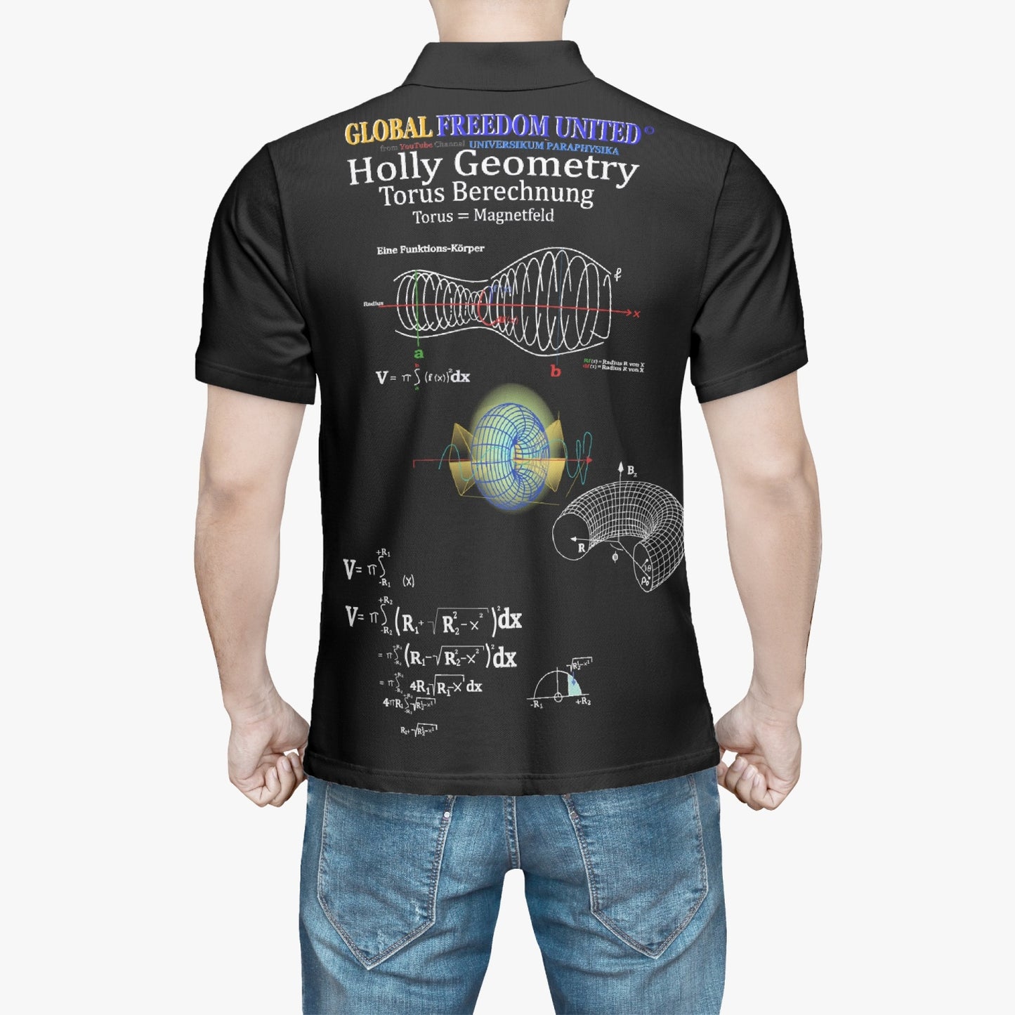 Holly Geometry Torus Code GLOBAL FREEDOM UNITED© Handmade AOP Men Polo Shirt