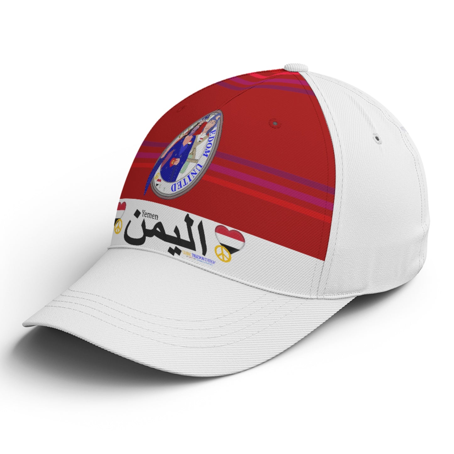 Basketball Cap GLOBAL FREEDOM UNITED© Couple Yemen Red