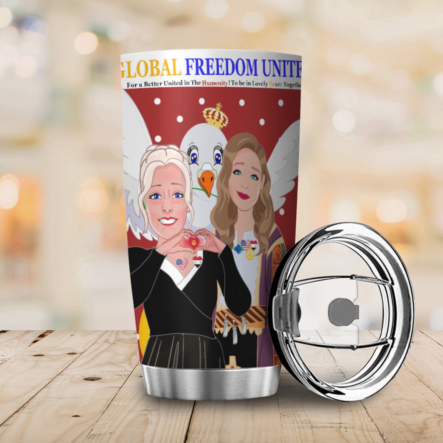 Tumbler GLOBAL FREEDOM UNITED© Women Syria & USA Red