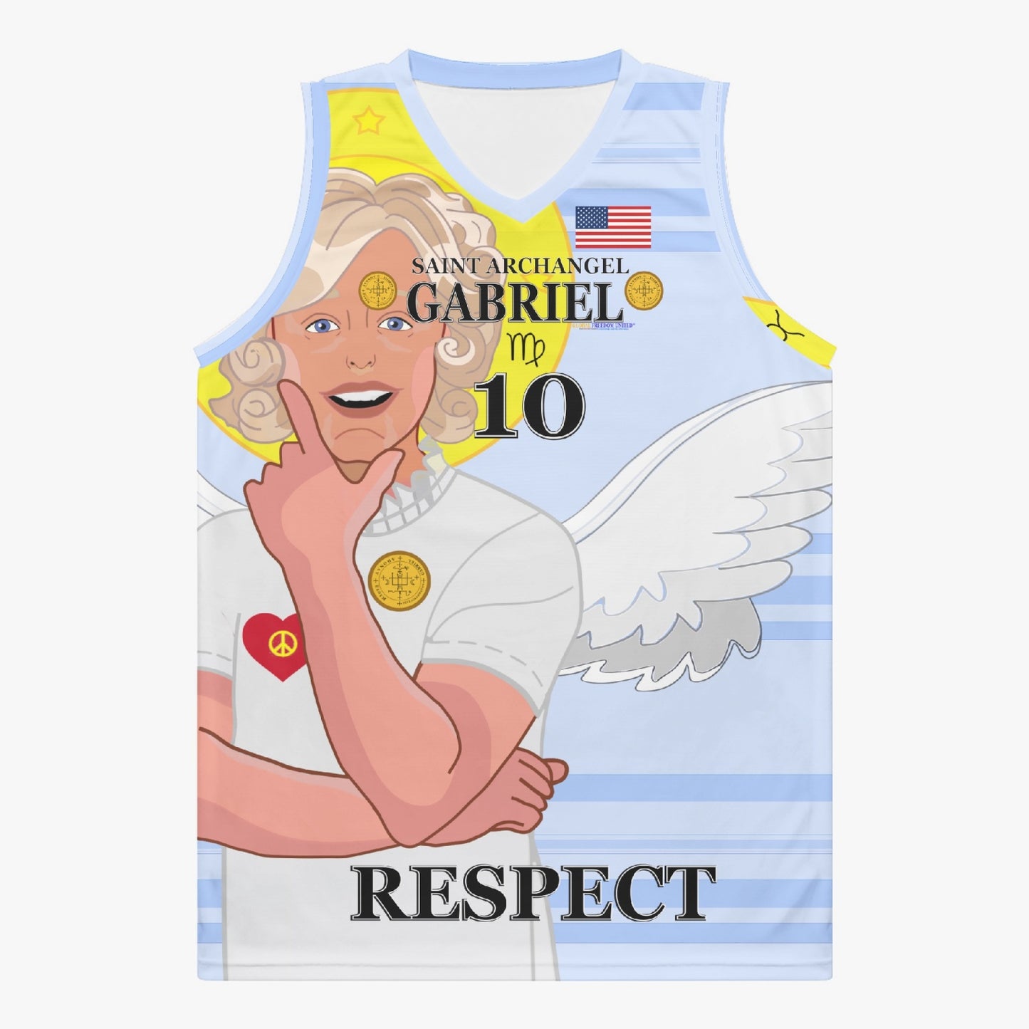 Basketball Jersey GLOBAL FREEDOM UNITED ARCHANGEL GABRIEL USA 10
