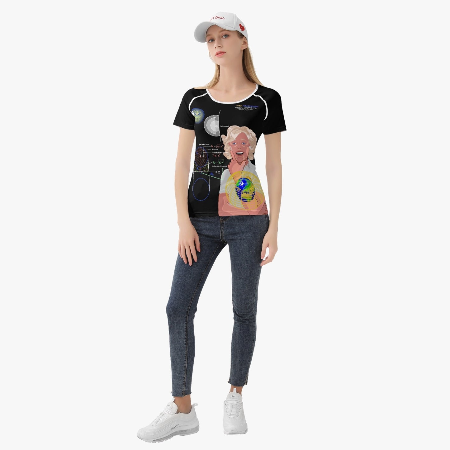 HOLLY GEOMETRY TORUS CODE GLOBAL FREEDOM UNITED© Handmade AOP Women T-shirt