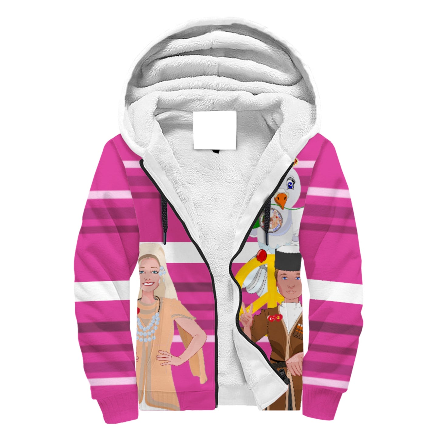 Plush Hoodie GLOBAL FREEDOM UNITED© Couple Turkey Pink2