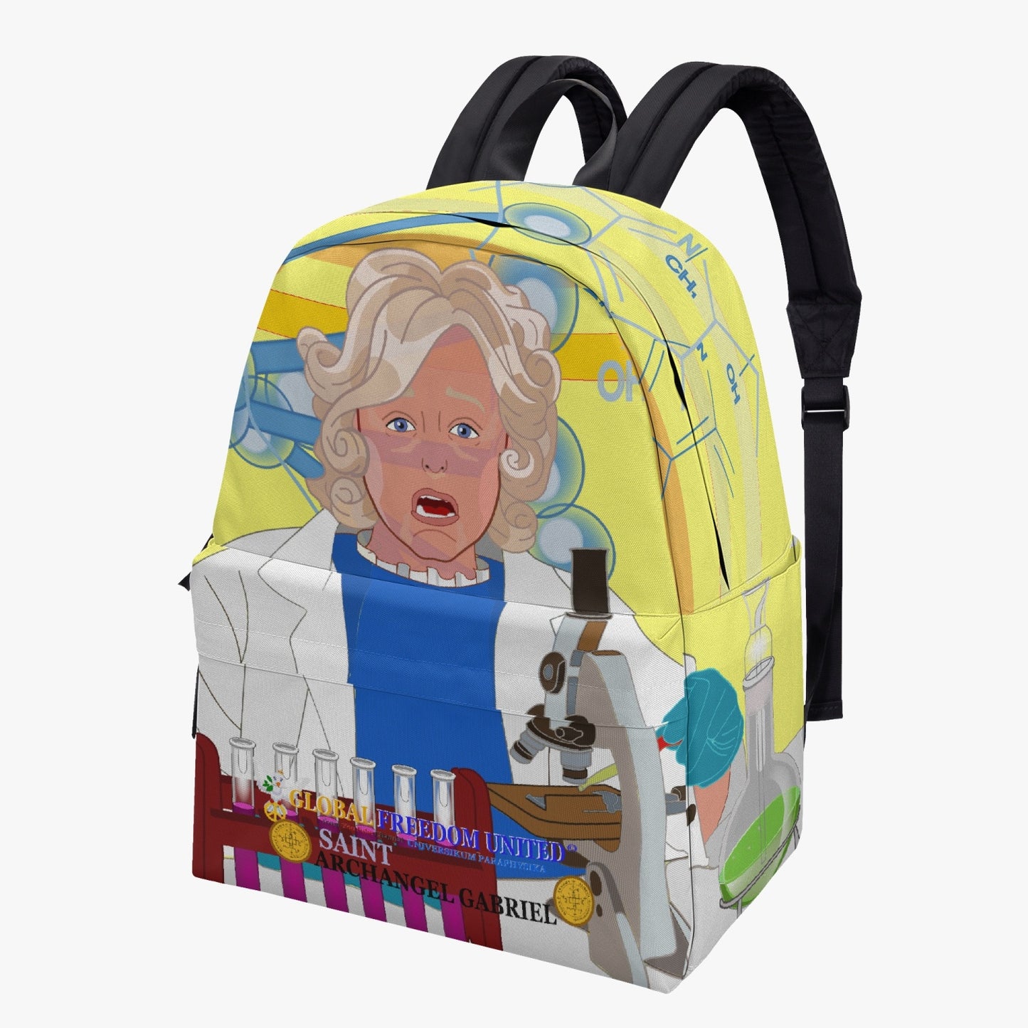 GLOBAL FREEDOM UNITED© Archangel Gabriel LAB Yellow - All-over-print Canvas Backpack