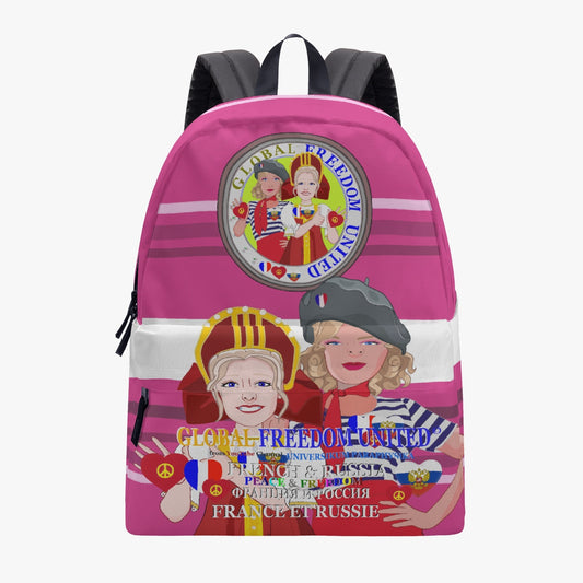 GLOBAL FREEDOM UNITED WOMEN FRENCH & RUSSIA OLD PEACE  PINK All-over-print Canvas Backpack