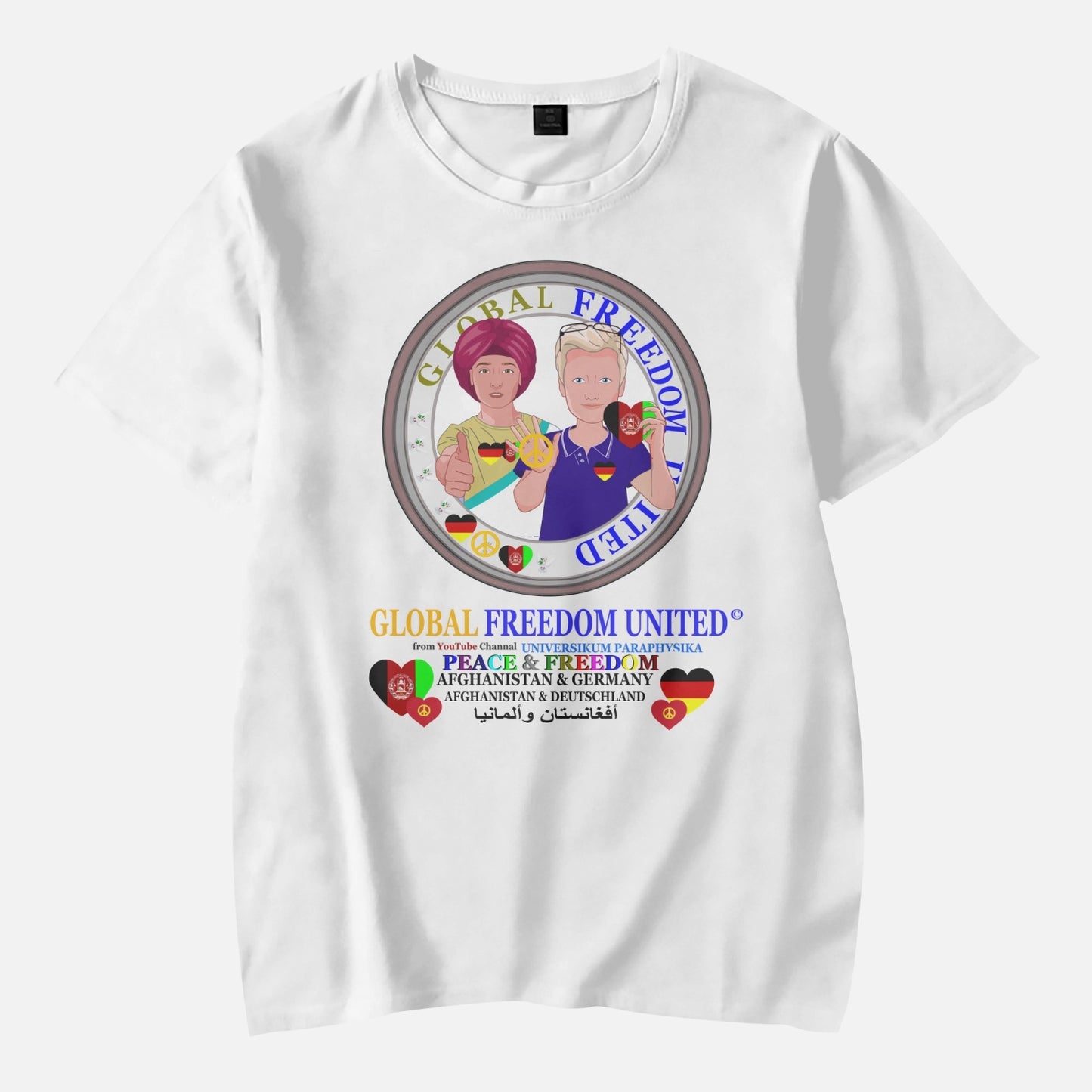 AOP Kids' Short T-Shirts GLOBAL FREEDOM UNITED BOY AFGHANISTAN & GERMANY BIG V2