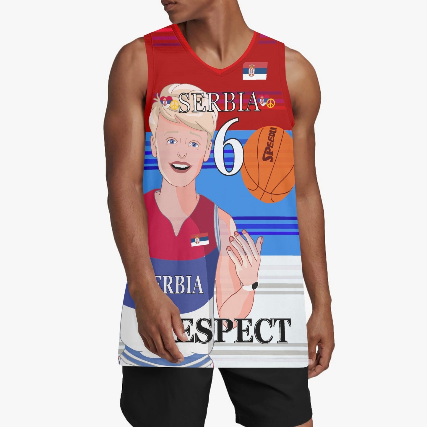Basketball Jersey GLOBAL FREEDOM UNITED COUPLE EDITION SERBIA MEN V1 6