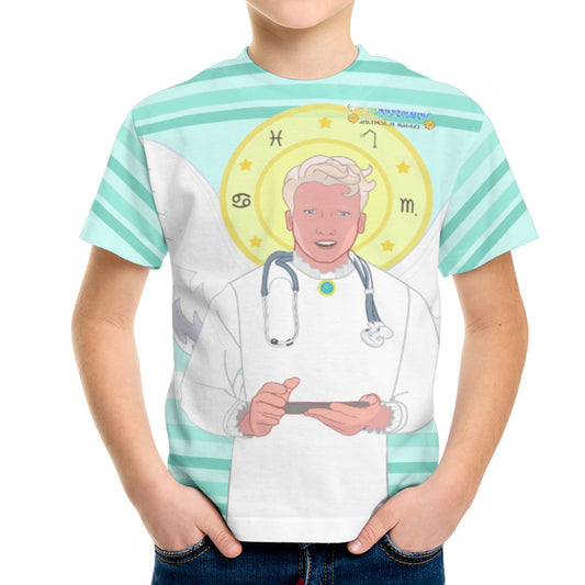 Kid´s T-shirt GLOBAL FREEDOM UNITED© Archangel Rafael English Light Green