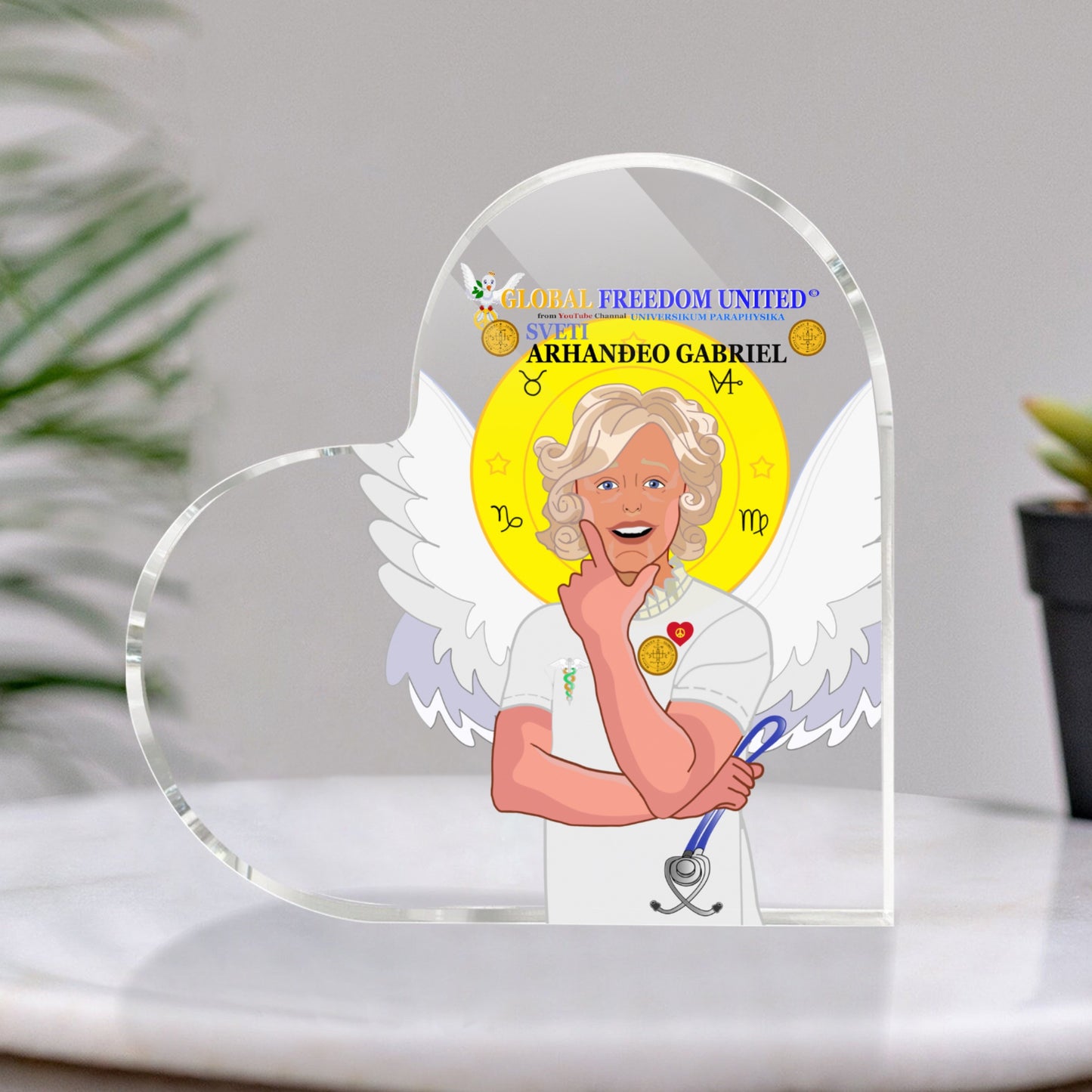 Acryl Heart GLOBAL FREEDOM UNITED© Archangel Gabriel Croatia