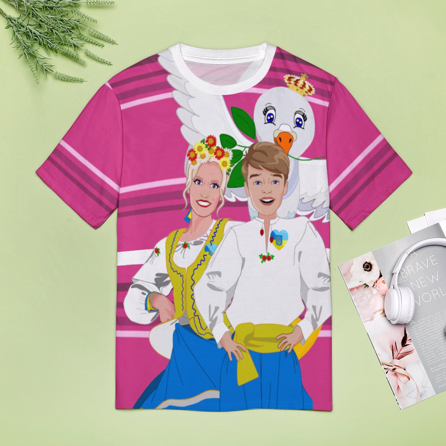 Women´s T-shirt GLOBAL FREEDOM UNITED© Couple Ukrain Pink2