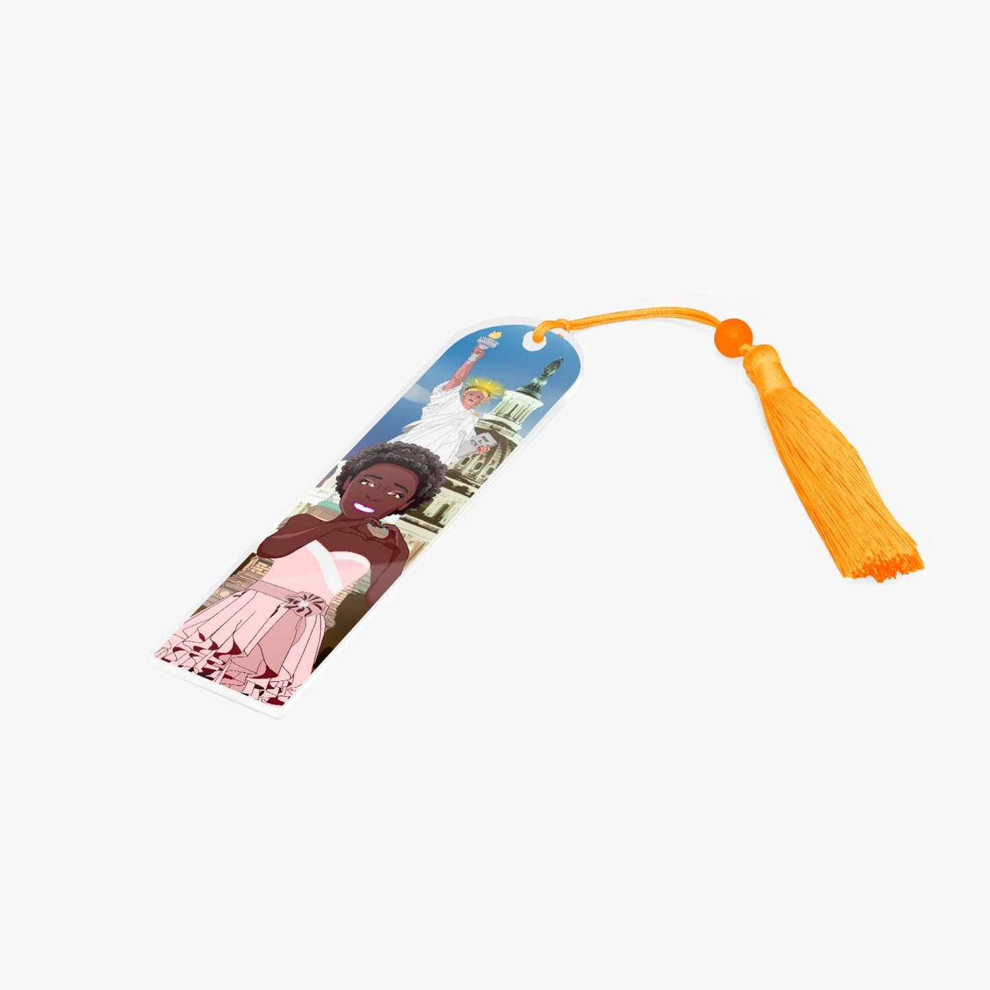 Acrylic Bookmark - Semicircle GLOBAL FREEDOM UNITED© USA GIRL V1