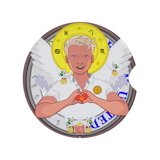 Ceramic Car Coaster GLOBAL FREEDOM UNITED© Archangel Rafael