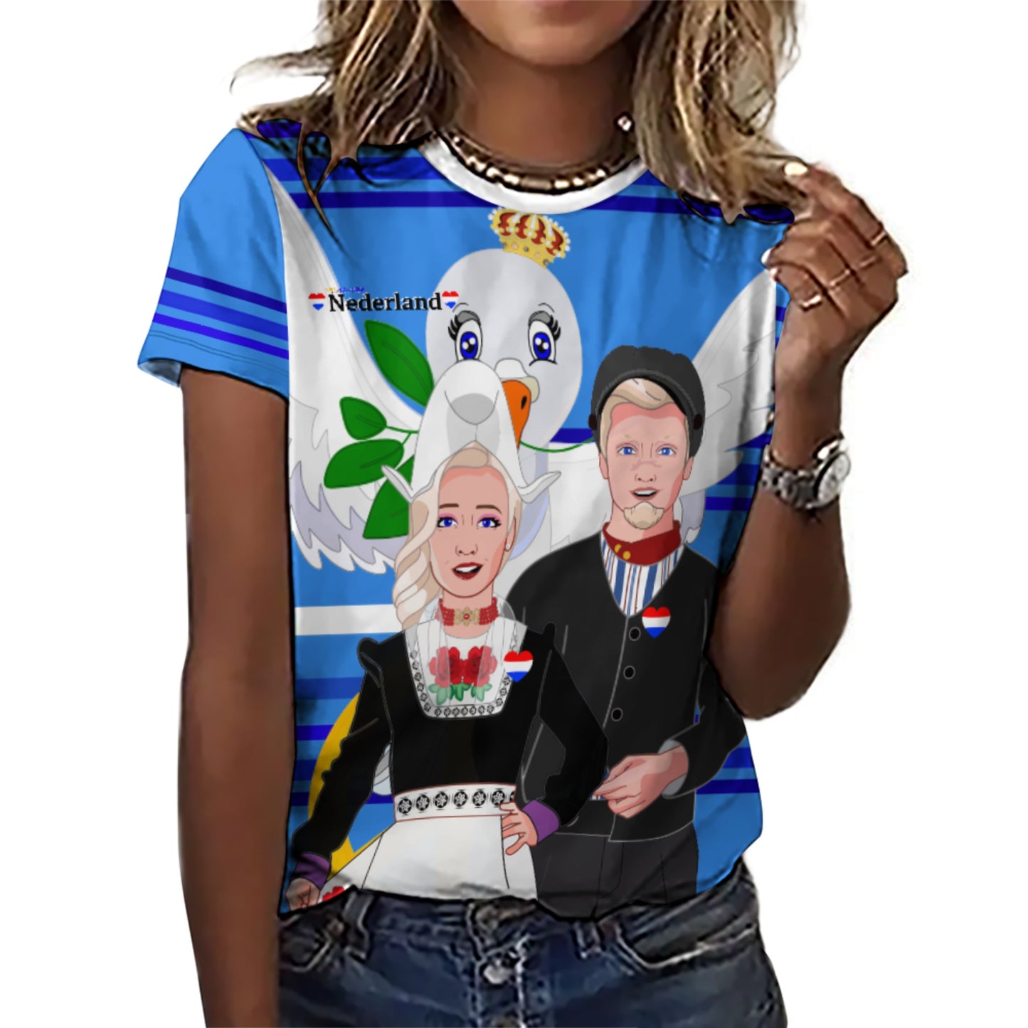 Women´s T-shirt 2 GLOBAL FREEDOM UNITED© Couple Nederland Deep Blue