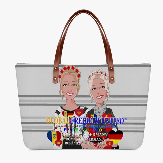 GLOBAL FREEDOM UNITED WOMEN ROMANIA & GERMANY OLD PEACE GREY Classic Diving Cloth Tote Bag