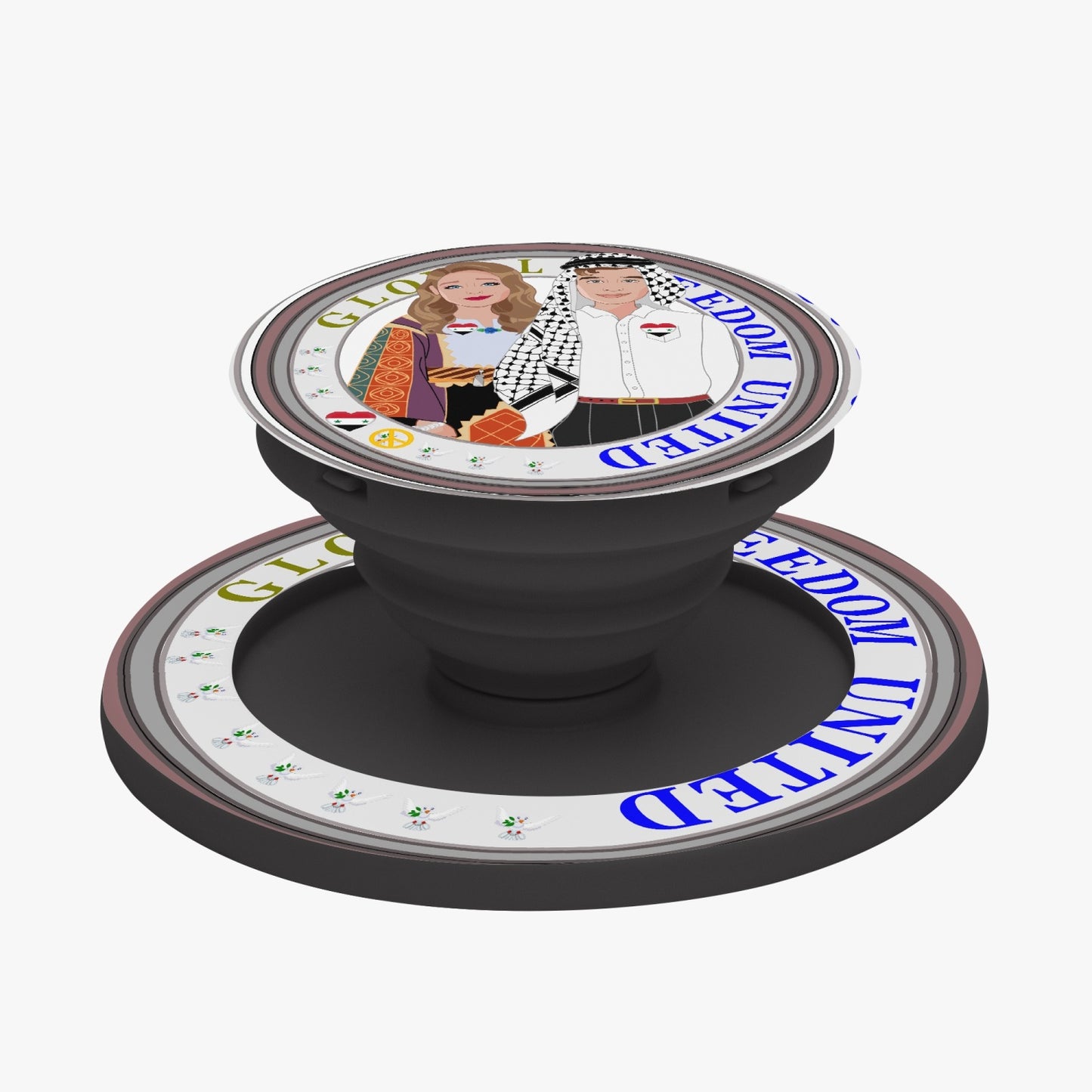 GLOBAL FREEDOM UNITED© Couple Syria Magnetic Collapsible Grip And Stand