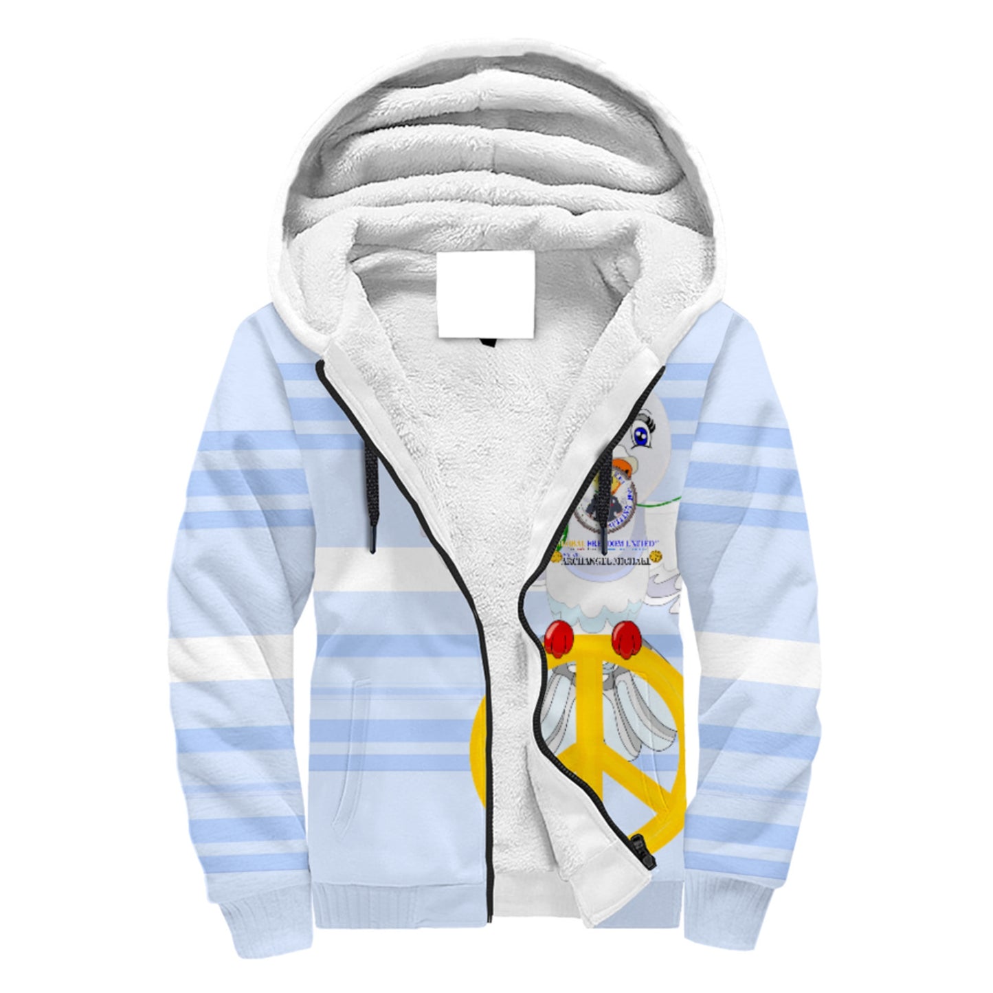 Plush Hoodie GLOBAL FREEDOM UNITED© Archangel Michael As Policemen Lieght Blue