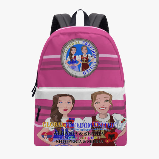 GLOBAL FREEDOM UNITED WOMEN ALBANIA & SERBIA OLD PEACE PINK All-over-print Canvas Backpack