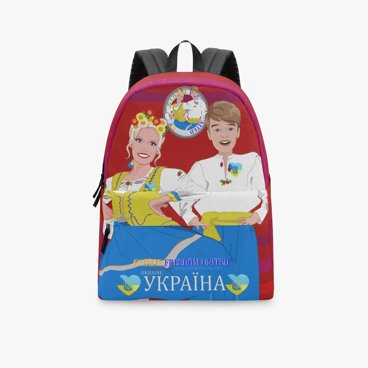 GLOBAL FREEDOM UNITED© Couple Ukrain Red - All-over-print Canvas Backpack