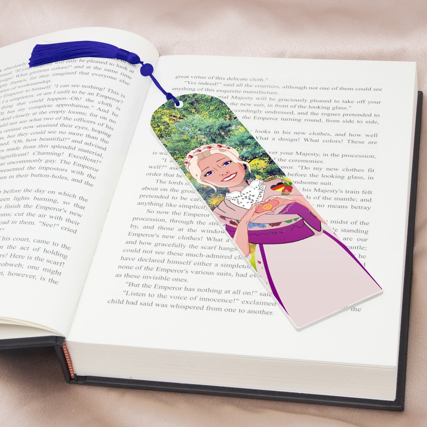 Acrylic Bookmark - Semicircle GLOBAL FREEDOM UNITED© German Girl Pink