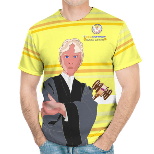 Men´s T-shirt  GLOBAL FREEDOM UNITED© Archangel Michael In Latin V5 Yellow