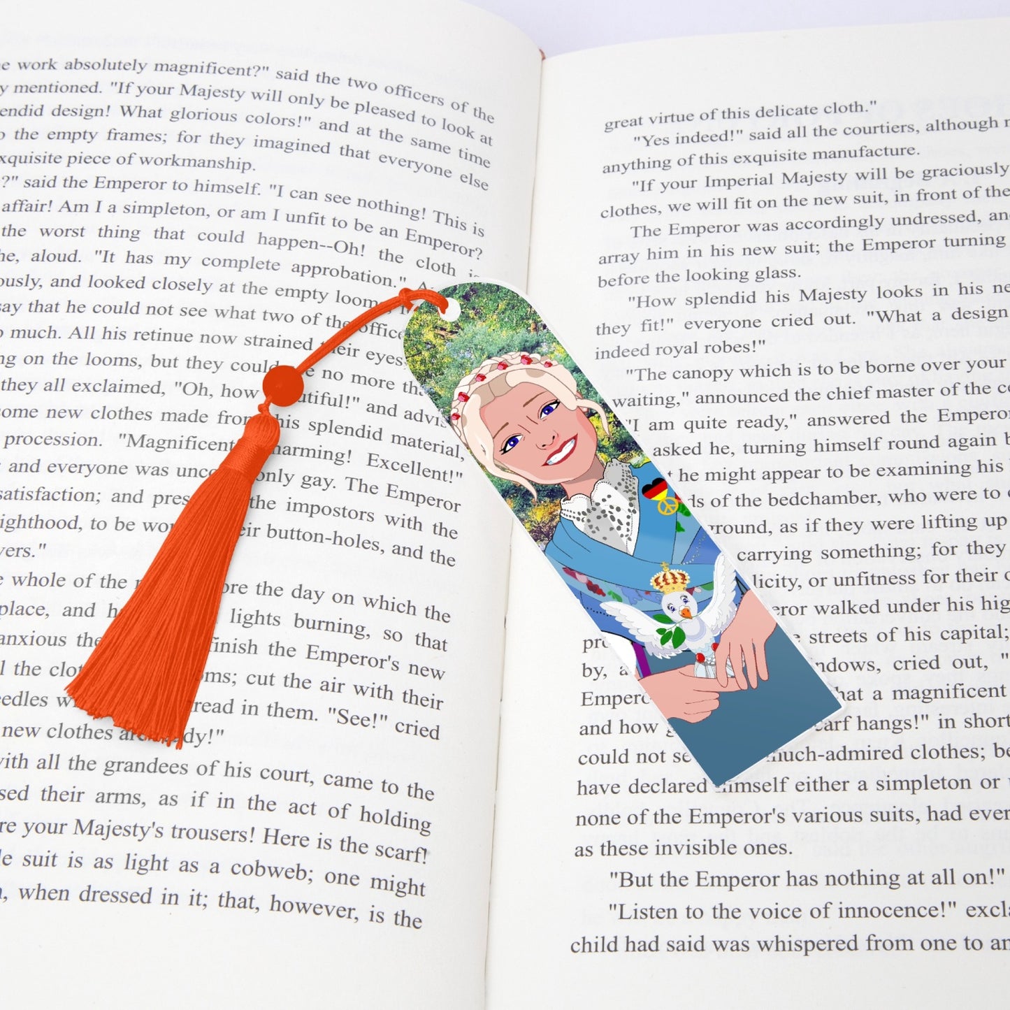 Acrylic Bookmark - Semicircle GLOBAL FREEDOM UNITED© German Girl Light Blue