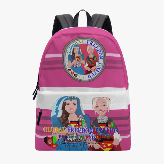 GLOBAL FREEDOM UNITED WOMEN AFGHANISTAN & GERMANY OLD PEACE PINK CLASSIC All-over-print Canvas Backpack