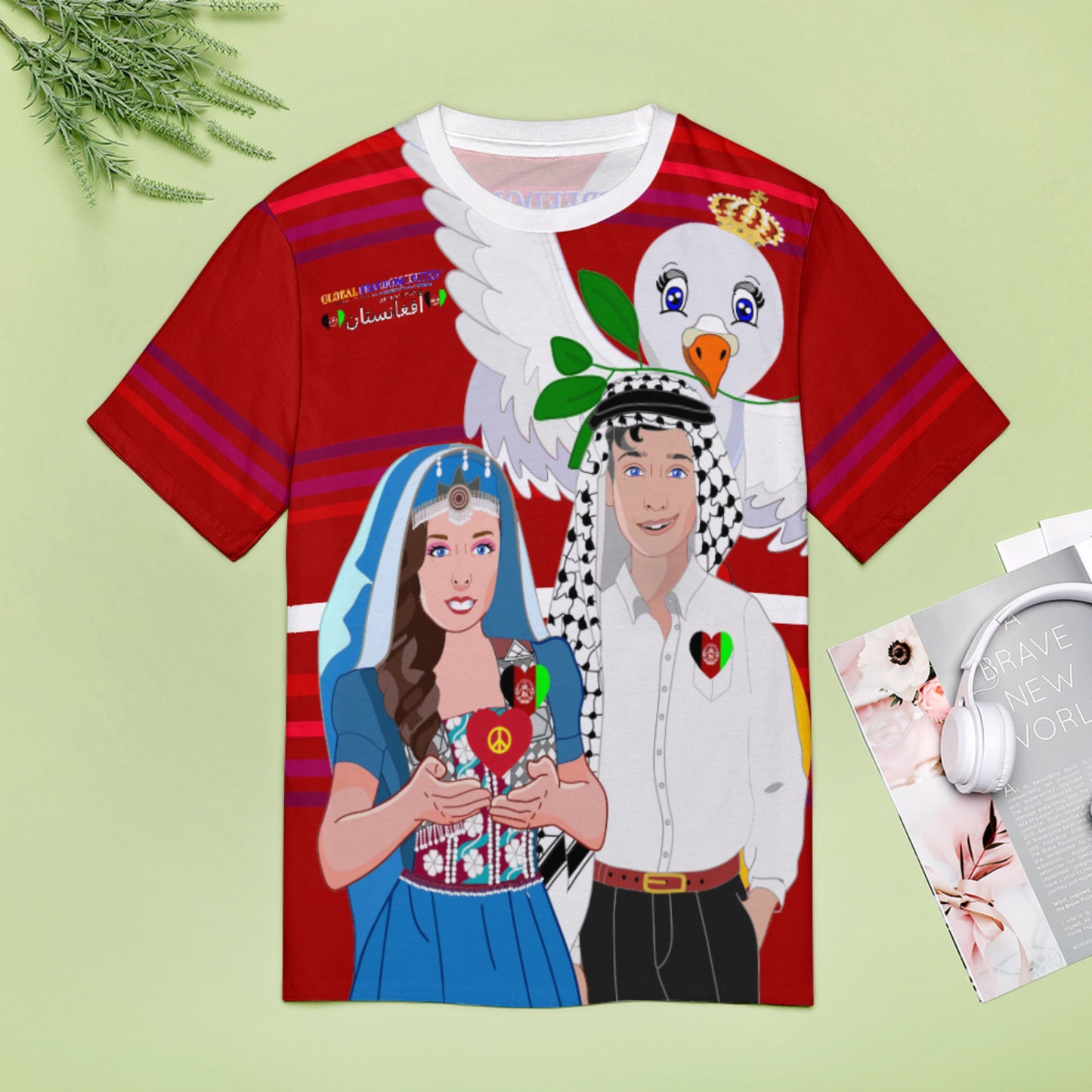 Women´s T-shirt 2 GLOBAL FREEDOM UNITED© Couple Afghanistan Red