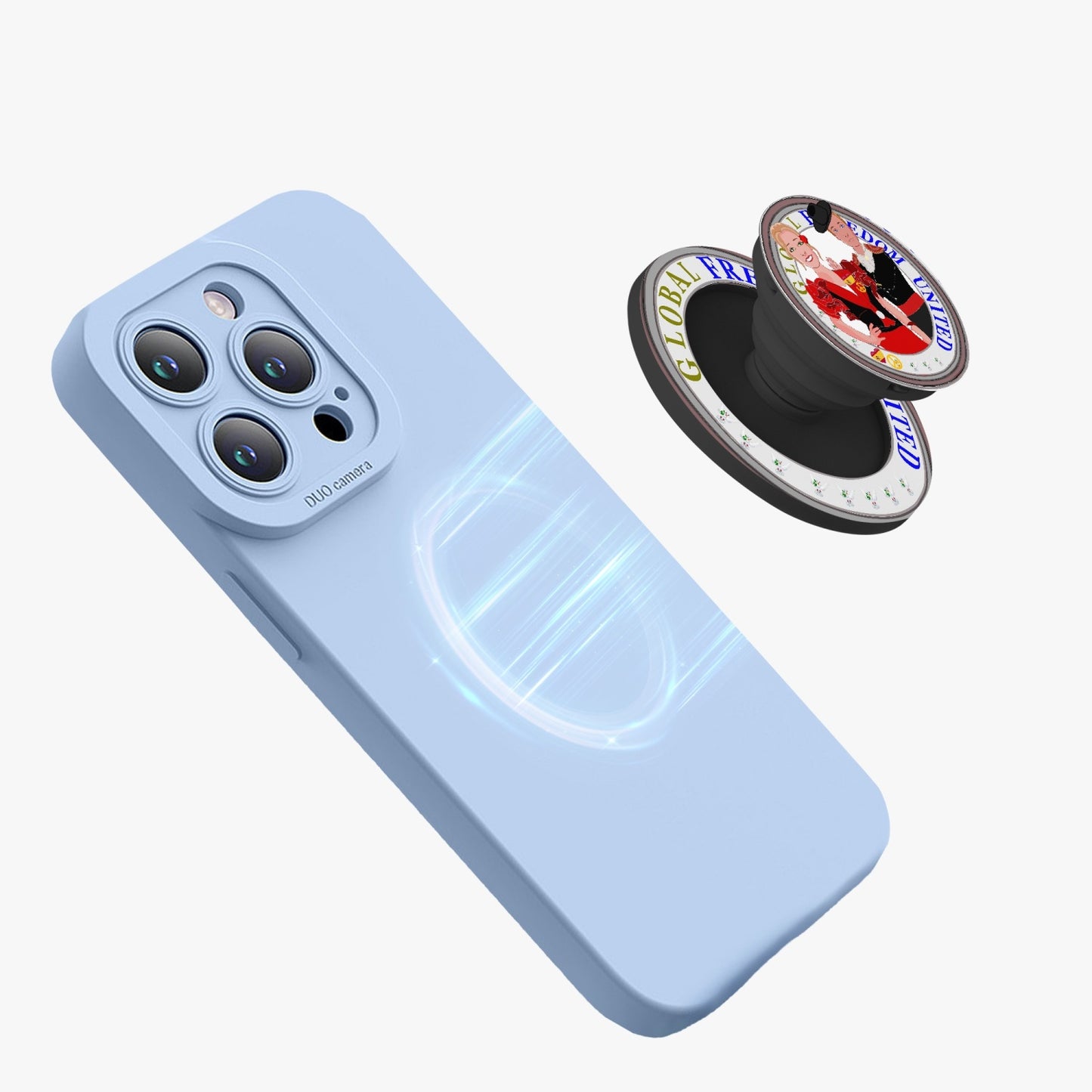 GLOBAL FREEDOM UNITED© Couple Spain Magnetic Collapsible Grip And Stand