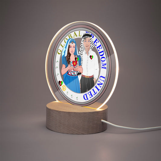 GLOBAL FREEDOM UNITED© Couple Afghanistan Acrylic Plaque with Stand - Round