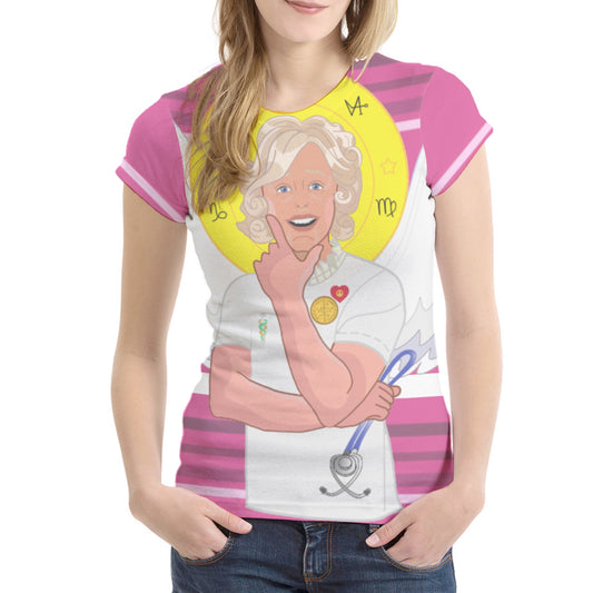 Women´s T-shirt 1 GLOBAL FREEDOM UNITED©  Archangel Gabriel Croatia Pink2