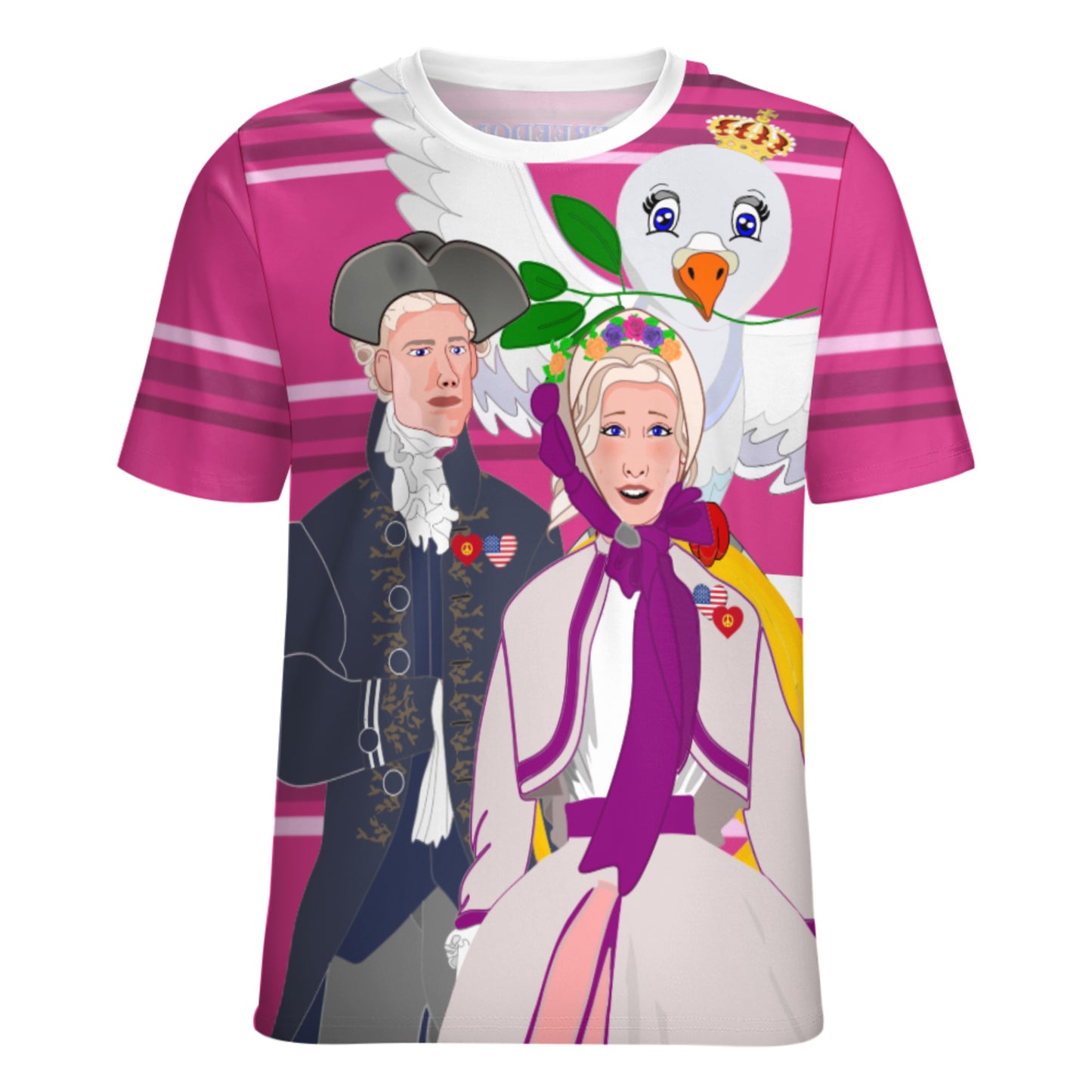 Women´s T-shirt GLOBAL FREEDOM UNITED© Couple USA V3 Pink2