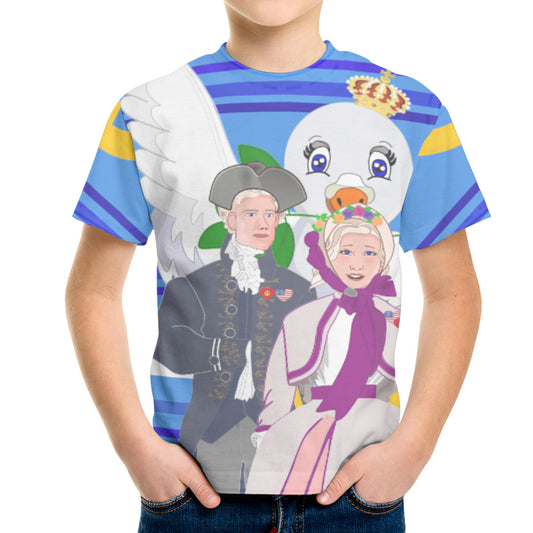 Kid´s T-shirt GLOBAL FREEDOM UNITED© Couple USA V3 Deep Blue