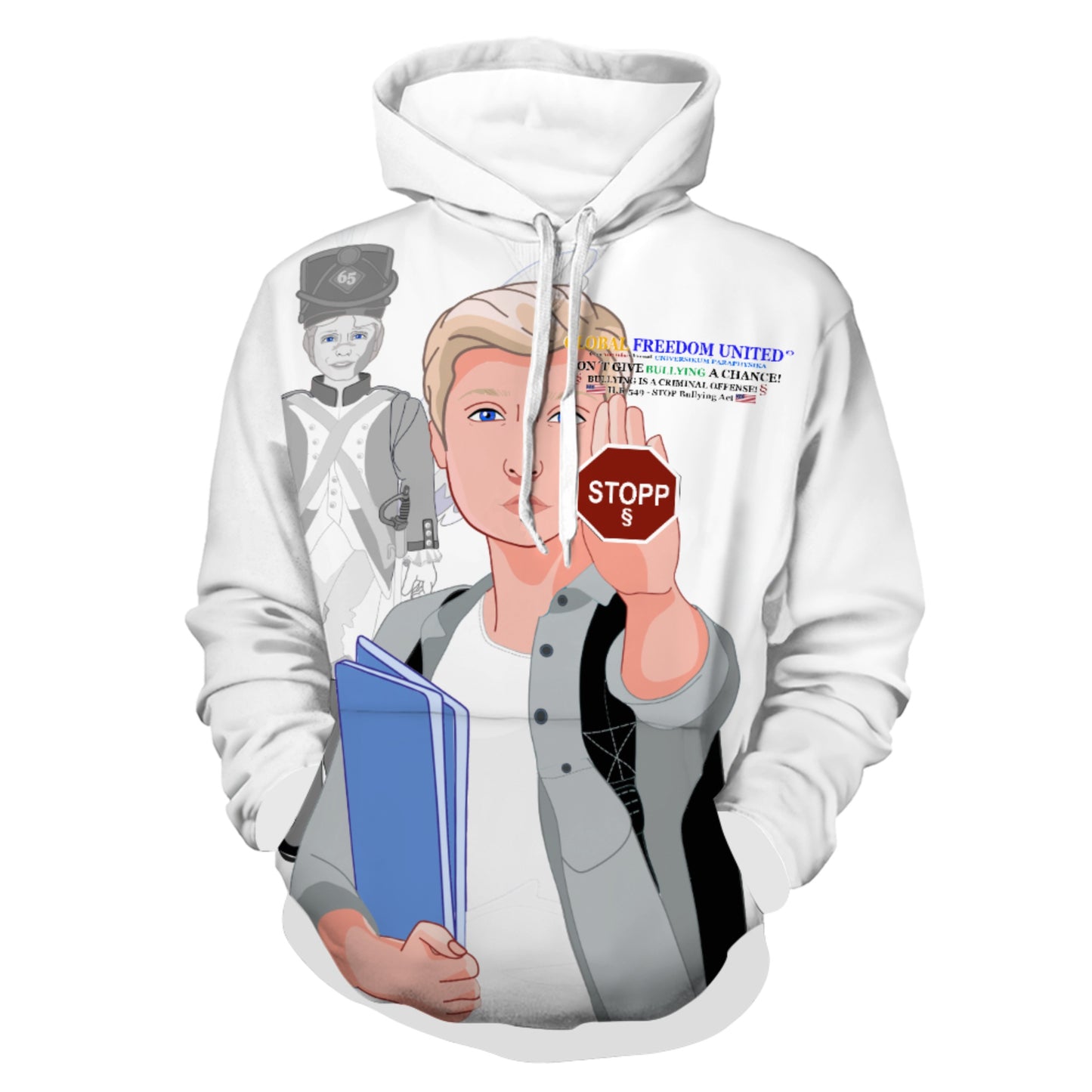 Hoody GLOBAL FREEDOM UNITED© Bullying Men USA Wight