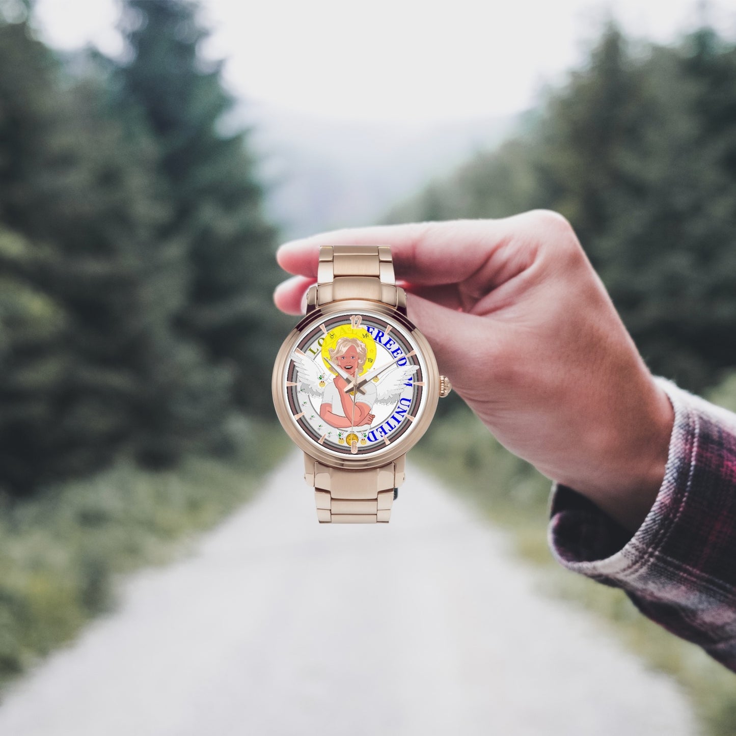 New Steel Strap Automatic Watch (With Indicators) GLOBAL FREEDOM UNITED© ARCHANGEL GABRIEL